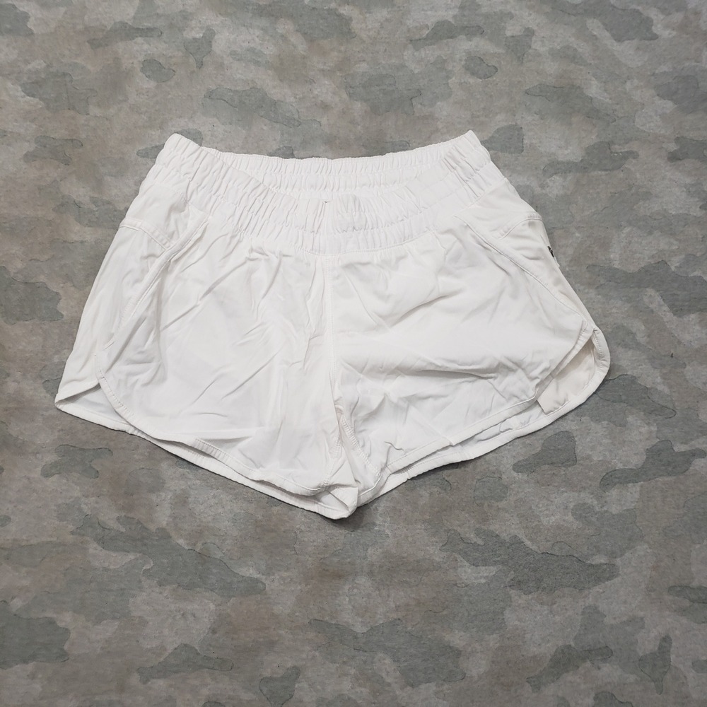 Lululemon Shorts Womens 10 White Athletic Running Gym Casual Drawstring